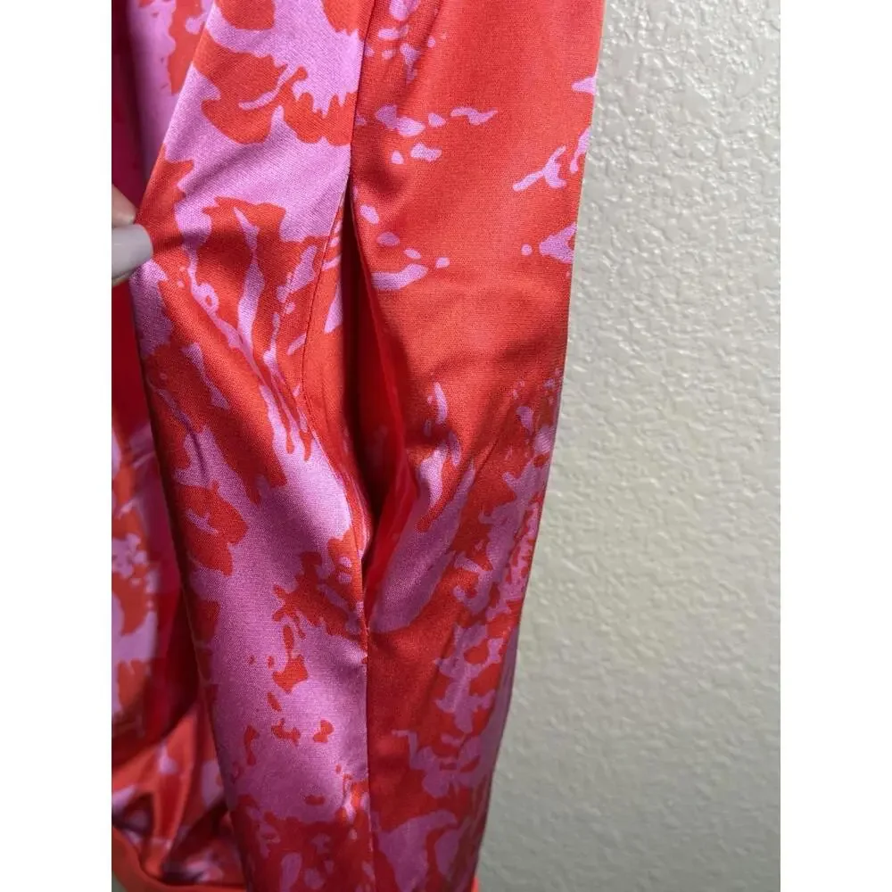 Diane von‎ Furstenberg Payne Sz 6 Red and Pink Floral Sleeveless Mini Dress